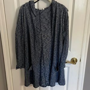 GAP blue long sweater open cardigan with hood and pockets size M